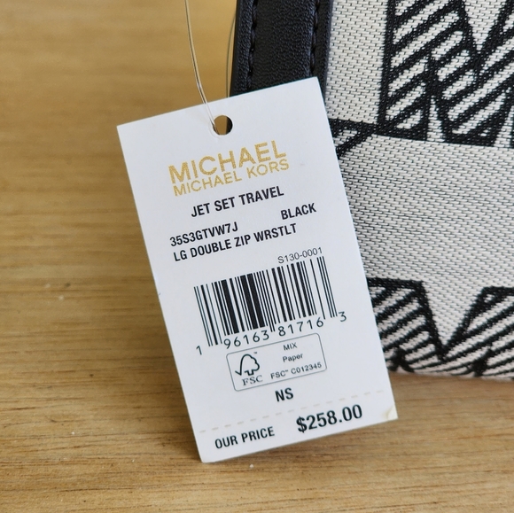 Michael Kors Jet Set Logo LG Double Zip Wristlet - Picture 5 of 6